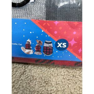XS Dog Cat Small animal sweater Red Black Gray Holiday design